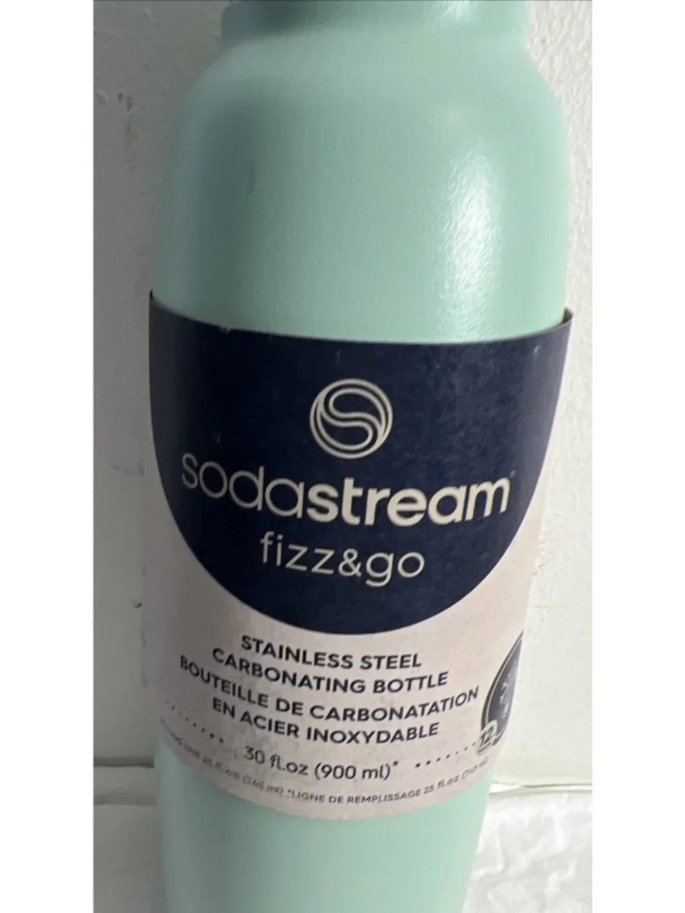 NEW SodaStream Fizz & Go Stainless Steel Carbonating Bottle 30 FL Oz
